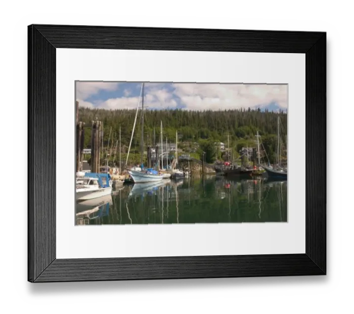 Framed Print : North America, Canada, Queen Charlotte Islands, Queen Charlotte City Harbor