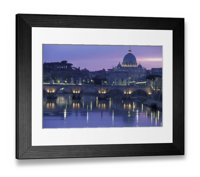 Framed Print : Italy, Rome St. Peters and Ponte Sant Angelo, evening The Vatican Framed Print : Italy, Rome St. Peters and Ponte Sant Angelo, evening The Vatican