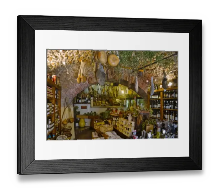 Framed Print : France, Corsica. Shop in Calvi offering products of Corsica Framed Print : France, Corsica. Shop in Calvi offering products of Corsica