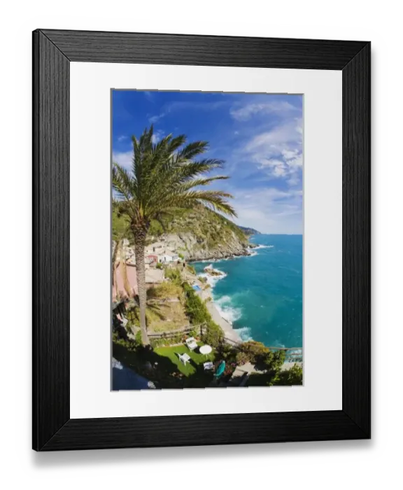 Framed Print : Italy, Cinque Terre, Vernazza, Hillside Town of Vernazza