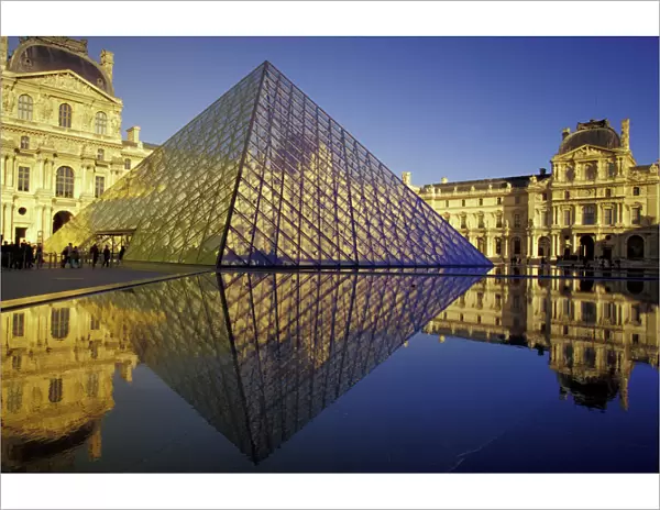 FRANCE, Paris Reflection, Pyramid. The Louvre