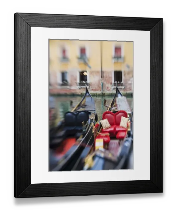 Framed Print : Italy, Venice, Selective Focus of Gondola in the Canals of Venice
