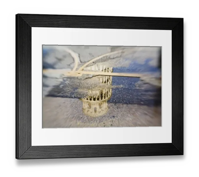 Framed Print : Italy, Pisa, Selective Focus of the Leaning Tower of Pisa in Reflection