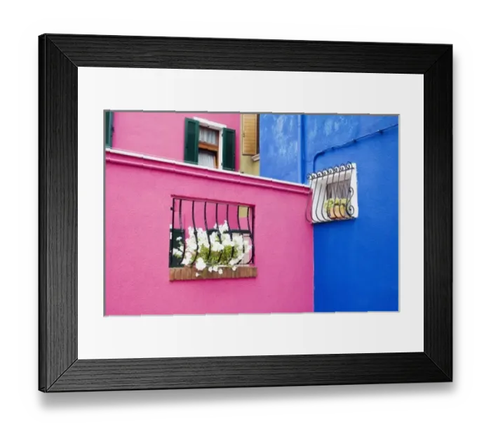 Framed Print : Island of Burano, Burano, Italy. Colorful Burano City homes Framed Print : Island of Burano, Burano, Italy. Colorful Burano City homes