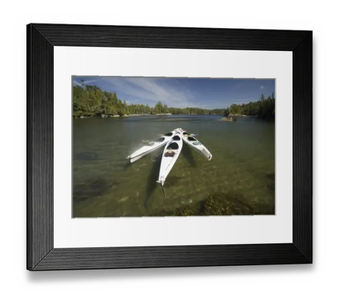 Framed Print : Kayak Fleet at Rest During Late Afternoon at Skull Cove, Bramham Island, British Columbia Framed Print : Kayak Fleet at Rest During Late Afternoon at Skull Cove, Bramham Island, British Columbia