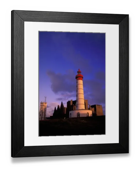 Framed Print : EU, France, Brittany, Finistere, St. Mathieu, Pointe De St. Mathieu, Lighthouse at dawn Framed Print : EU, France, Brittany, Finistere, St. Mathieu, Pointe De St. Mathieu, Lighthouse at dawn