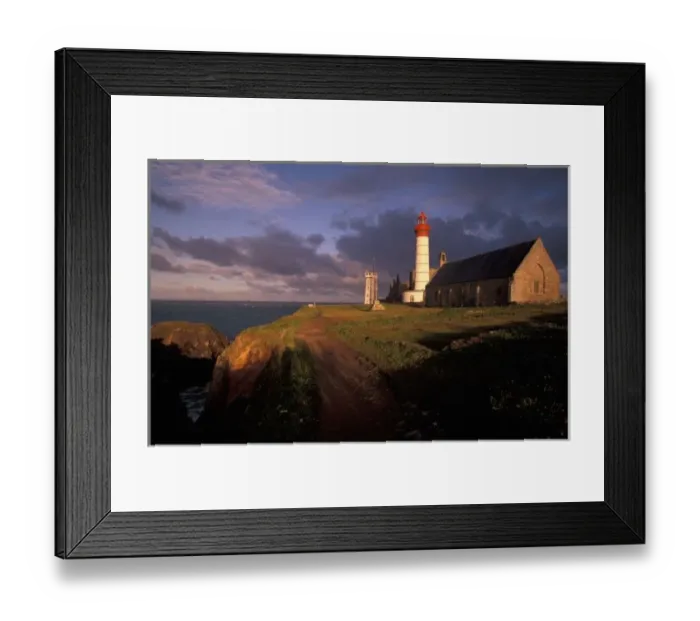 Framed Print : EU, France, Brittany, Finistere, Pointe De St. Mathieu, Lighthouse at dawn Framed Print : EU, France, Brittany, Finistere, Pointe De St. Mathieu, Lighthouse at dawn