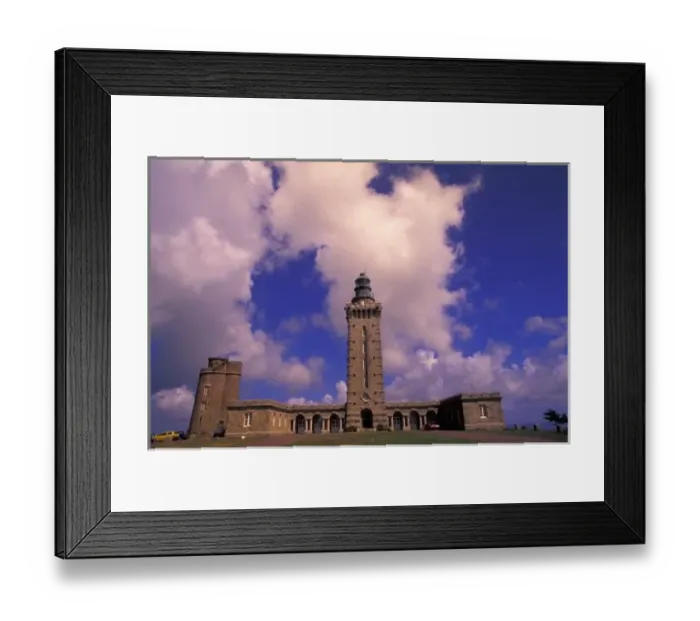 Framed Print : EU, France, Brittany, Cotes d Armor, Cap Frehel. Lighthouse (b 1946)
