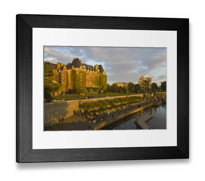 Framed Print : Empress Hotel and Inner Harbour waterfront, Victoria, Vancouver Island, British Columbia