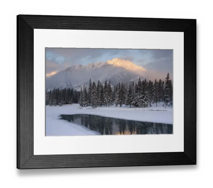 Framed Print : Canada, Banff, View of Mt. Edith and Sawback Range with reflection in Spray River Framed Print : Canada, Banff, View of Mt. Edith and Sawback Range with reflection in Spray River