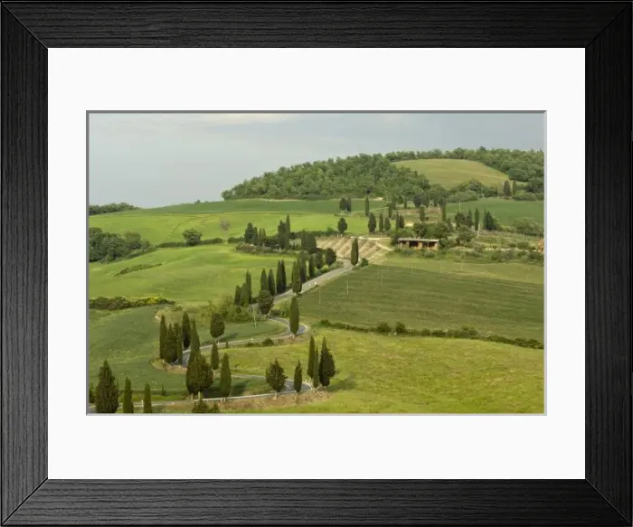 Framed Print : Road from Pienza to Montepulciano, Monticchiello, Val d Orcia, Siena province, Tuscany, Italy Framed Print : Road from Pienza to Montepulciano, Monticchiello, Val d Orcia, Siena province, Tuscany, Italy