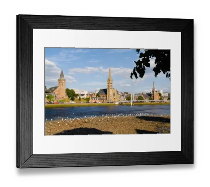 Framed Print : Skyline and river of quaint town of Inverness Scotland in the Highlands home of Framed Print : Skyline and river of quaint town of Inverness Scotland in the Highlands home of