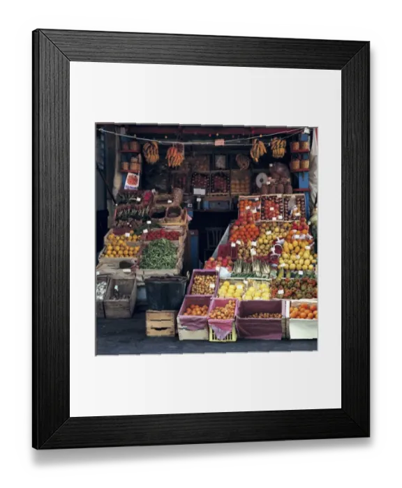 Framed Print : Europe, Italy, Venice area. Colorful fruits and vegetables fill a produce vendors stand near Venice
