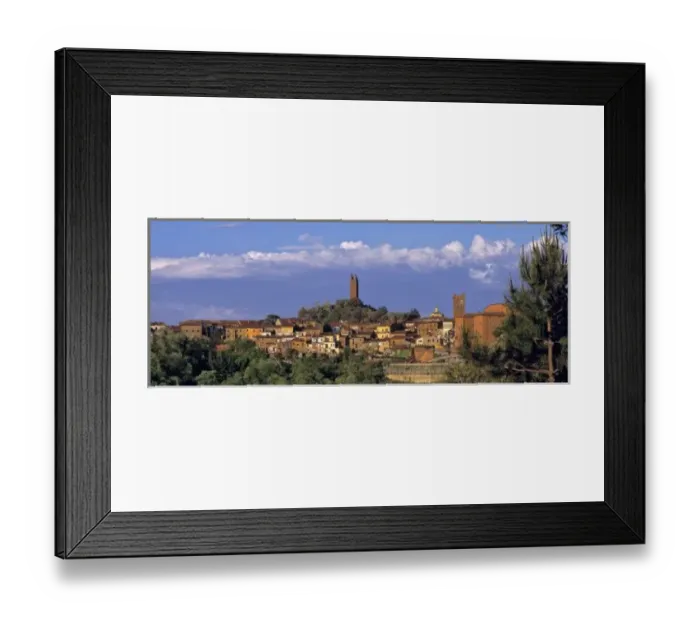 Framed Print : Europe, Italy, San Miniato. Beneath a wide, blue sky, the sienna tones of San Miniato spread Framed Print : Europe, Italy, San Miniato. Beneath a wide, blue sky, the sienna tones of San Miniato spread