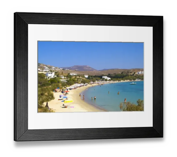 Framed Print : Greece, Paros Island, Krios Beach from above Framed Print : Greece, Paros Island, Krios Beach from above