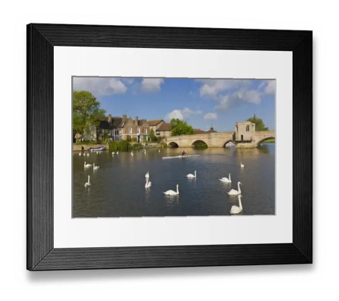 Framed Print : Stone arched bridge and River Ouse, St Ives, Cambridgeshire, England Framed Print : Stone arched bridge and River Ouse, St Ives, Cambridgeshire, England