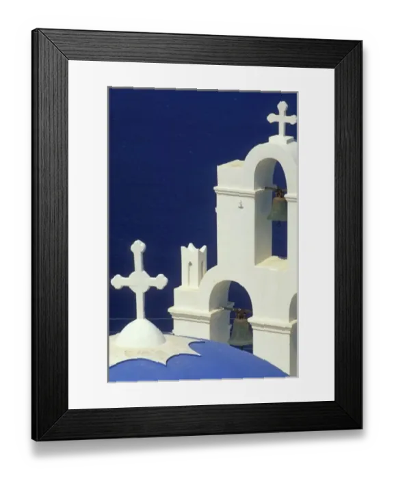 Framed Print : Greece, Santorini. View of a Greek church and its bells Framed Print : Greece, Santorini. View of a Greek church and its bells