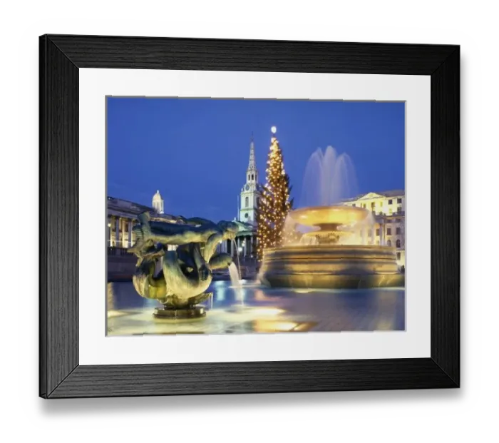 Framed Print : Trafalgar Square at Christmas, London, England Framed Print : Trafalgar Square at Christmas, London, England