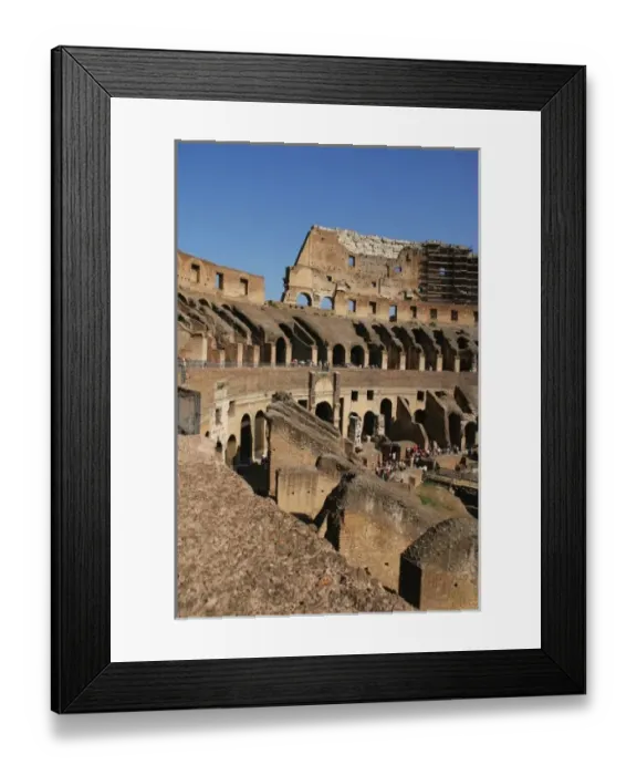 Framed Print : Roman Art. The Colosseum or Flavian Amphitheatre. Inside view. Rome. Italy Framed Print : Roman Art. The Colosseum or Flavian Amphitheatre. Inside view. Rome. Italy
