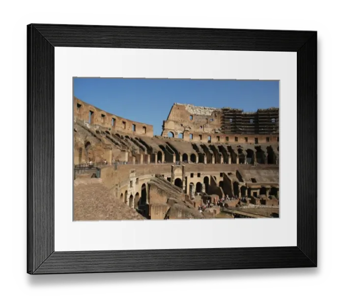 Framed Print : Roman Art. The Colosseum or Flavian Amphitheatre. Inside view. Rome. Italy Framed Print : Roman Art. The Colosseum or Flavian Amphitheatre. Inside view. Rome. Italy