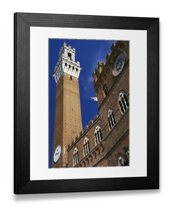 Framed Print : Europe, Italy, Tuscany, Siena. Torre del Mangia in Piazza del Campo Framed Print : Europe, Italy, Tuscany, Siena. Torre del Mangia in Piazza del Campo