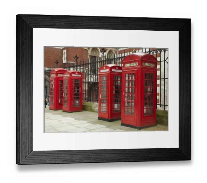 Framed Print : Row of phone boxes at the back of the Royal Courts of Justice, Carey St, London, England Framed Print : Row of phone boxes at the back of the Royal Courts of Justice, Carey St, London, England