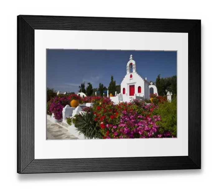 Framed Print : Greece, Mykonos, Cute little chapel in the middle of the island Framed Print : Greece, Mykonos, Cute little chapel in the middle of the island