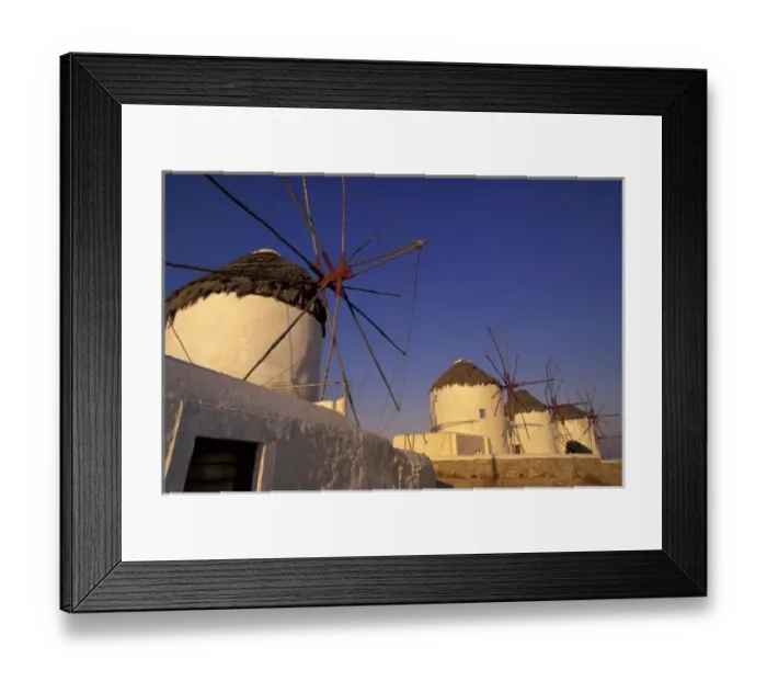 Framed Print : Europe, Greece, Cyclades Islands, Mykonos, Mykonos windmills, sunrise Framed Print : Europe, Greece, Cyclades Islands, Mykonos, Mykonos windmills, sunrise