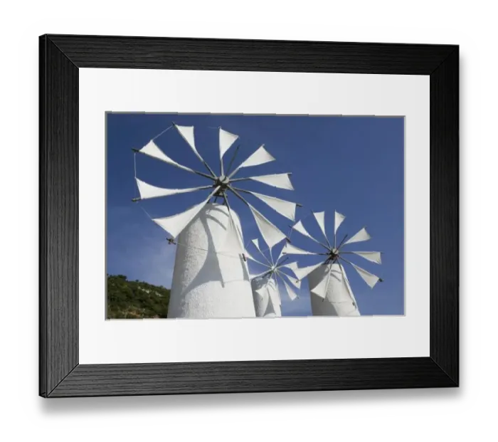Framed Print : GREECE, CRETE, Iraklio Province, Ano Kera: Traditional Cretan Windmills Framed Print : GREECE, CRETE, Iraklio Province, Ano Kera: Traditional Cretan Windmills