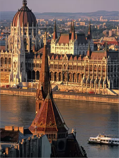Budapest, Hungary, Danube River, Parliament House, Calvinist Church