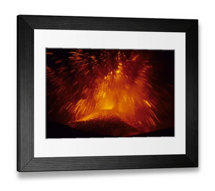 Framed Print : Italy, Sicily, Mount Etna, activity of the explosive vent on the North side of
