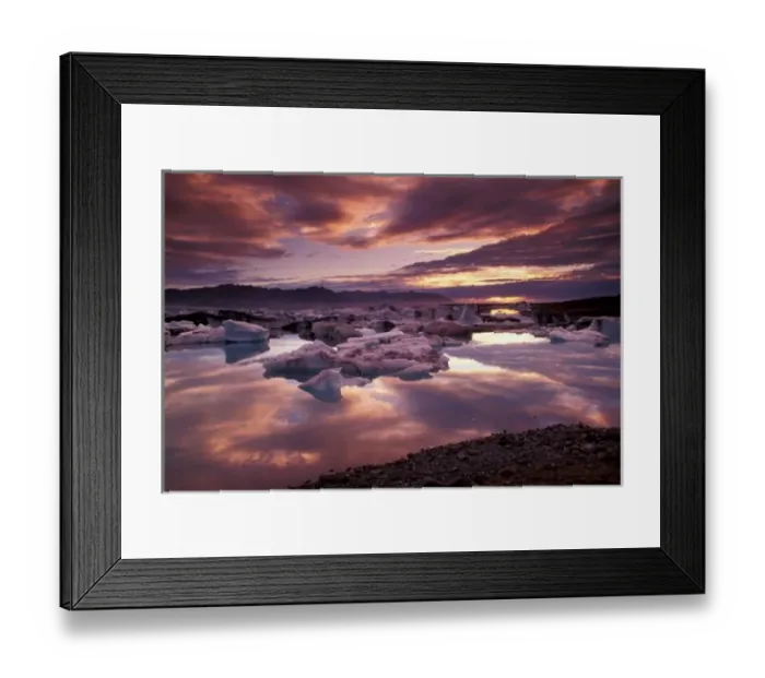 Framed Print : Iceland, Jokulsarlon Lagoon, Landscape Framed Print : Iceland, Jokulsarlon Lagoon, Landscape