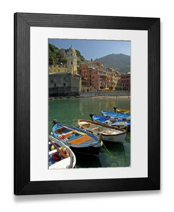 Framed Print : Europe, Italy, Liguria region, Cinque Terre, Vernazza. UNESCO World Heritage Site