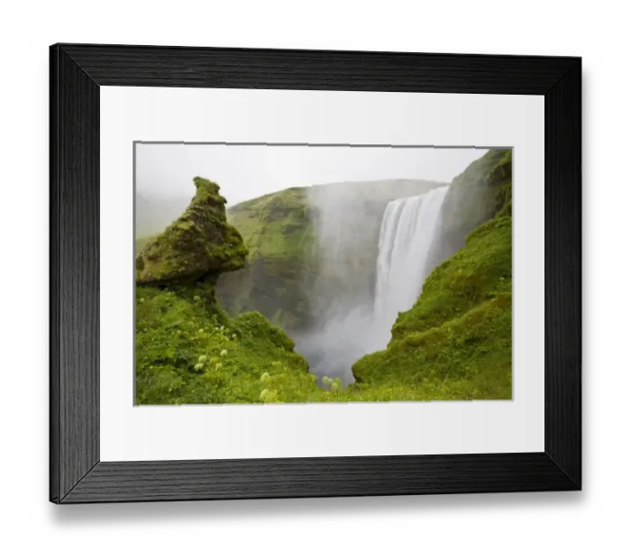 Framed Print : Iceland. Skogarfoss Waterfall plunges over a volcanic cliff. Credit as: Don Grall Framed Print : Iceland. Skogarfoss Waterfall plunges over a volcanic cliff. Credit as: Don Grall
