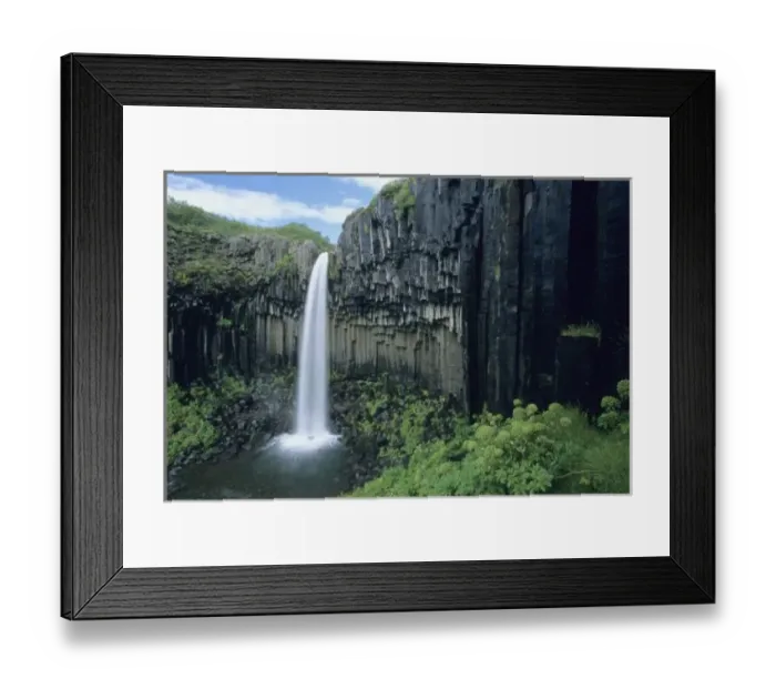 Framed Print : Skaftafell National Park, Svartifoss waterfall, cuts through perfect columnar basalt, Iceland Framed Print : Skaftafell National Park, Svartifoss waterfall, cuts through perfect columnar basalt, Iceland