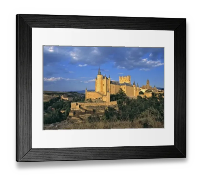 Framed Print : Europe, Spain, Segovia. The Alcazar, a World Heritage Site, towers over the city of Segovia Framed Print : Europe, Spain, Segovia. The Alcazar, a World Heritage Site, towers over the city of Segovia