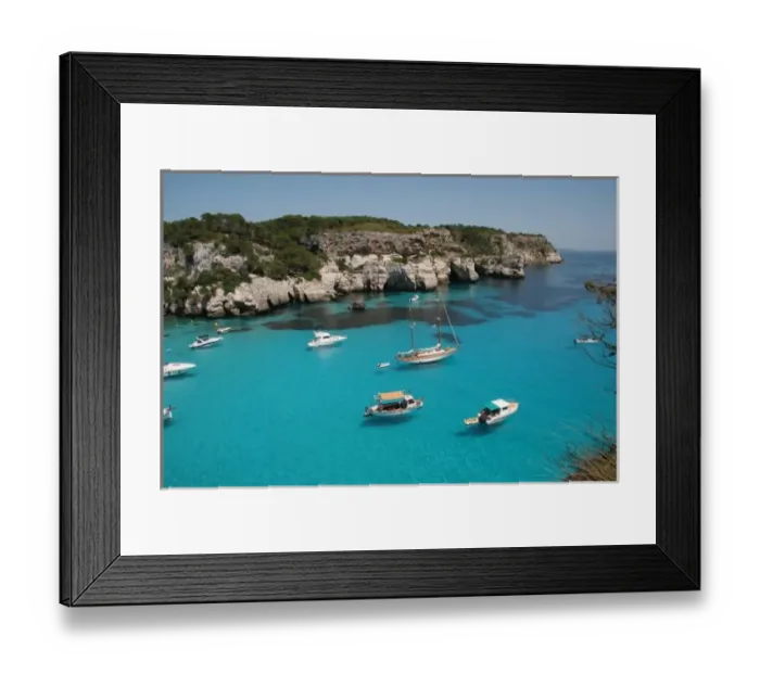 Framed Print : Balearic Islands. Menorca Island. Cala Macarella. Landscape coast. South island. Spain Framed Print : Balearic Islands. Menorca Island. Cala Macarella. Landscape coast. South island. Spain