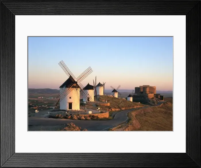 Framed Print : Consuegra, La Mancha, Spain, windmills