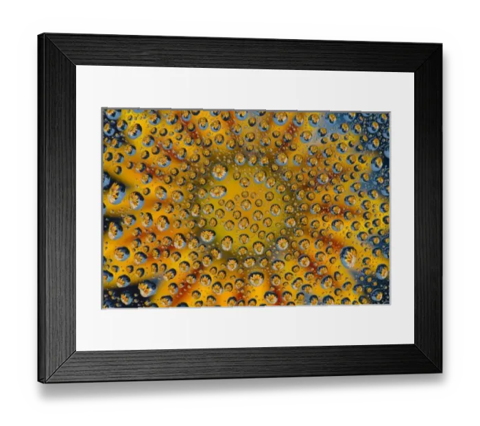 Framed Print : Dew Drop reflection