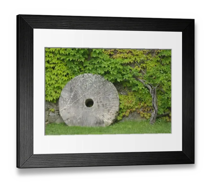 Framed Print : Grinding stone, Castle Banfi in Tuscany region, Montalcino, Italy Framed Print : Grinding stone, Castle Banfi in Tuscany region, Montalcino, Italy