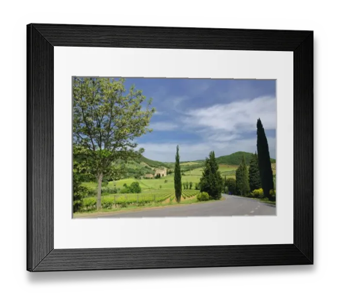 Framed Print : Country road curving Framed Print : Country road curving