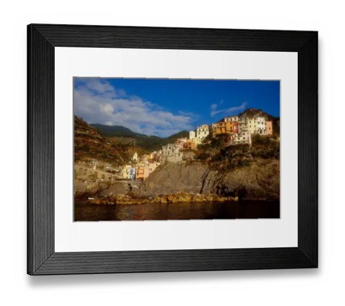 Framed Print : Italy: Cinque Terre, Manarola seen from a boat, October Framed Print : Italy: Cinque Terre, Manarola seen from a boat, October