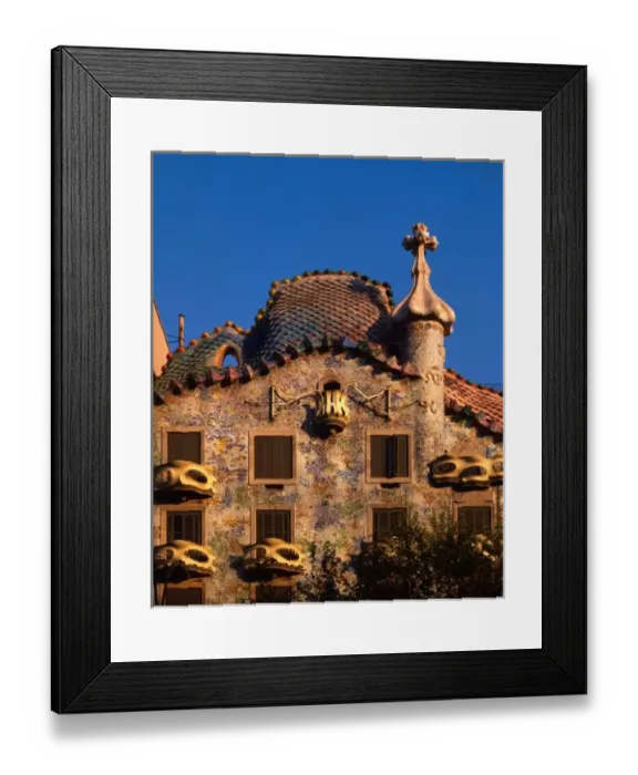 Framed Print : Casa Batilo, Gaudi Architecture, Barcelona, Spain