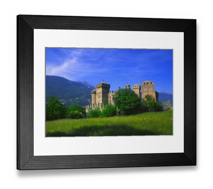 Framed Print : Castle of Fenis near Italian Alps in Fenis, Italy
