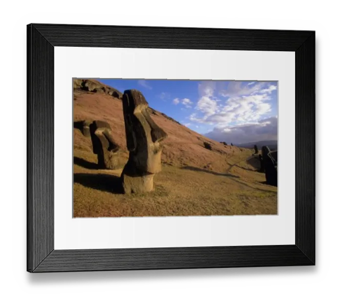 Framed Print : Chile, Easter Island. Hillside with Moai statues Framed Print : Chile, Easter Island. Hillside with Moai statues