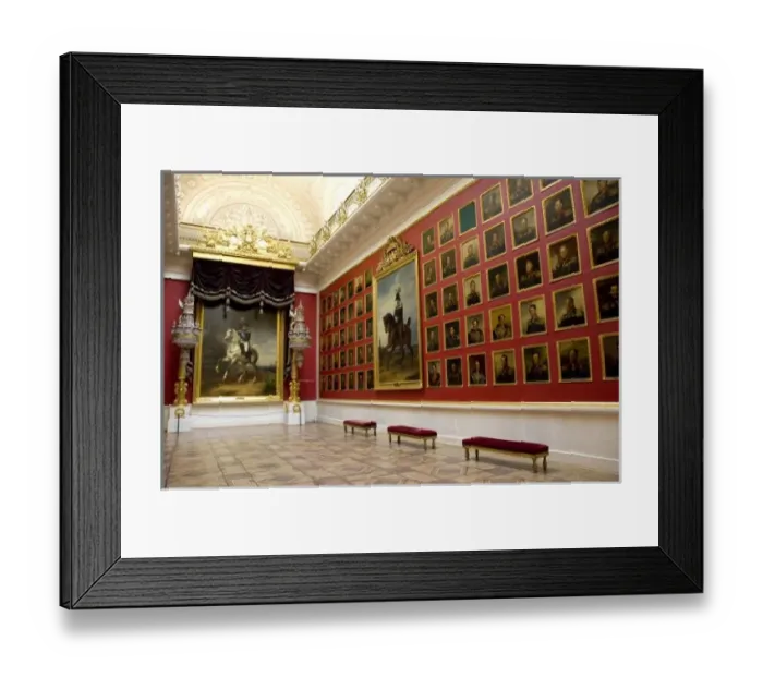 Framed Print : Russia, St. Petersburg, The Hermitage (aka Winter Palace). The famous Portrait Hall. (RF)