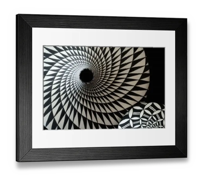 Framed Print : Southwest, American Indian art & handicrafts. Traditional black & white Acoma pottery