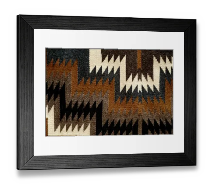 Framed Print : Southwest, American Indian art & handicrafts. Traditional Navajo blanket, Two Grey-Hills pattern Framed Print : Southwest, American Indian art & handicrafts. Traditional Navajo blanket, Two Grey-Hills pattern