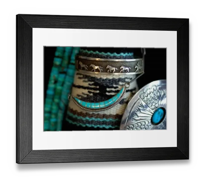 Framed Print : Southwest, American Indian art & handicrafts. Navajo silver & turquoise belt buckle Framed Print : Southwest, American Indian art & handicrafts. Navajo silver & turquoise belt buckle