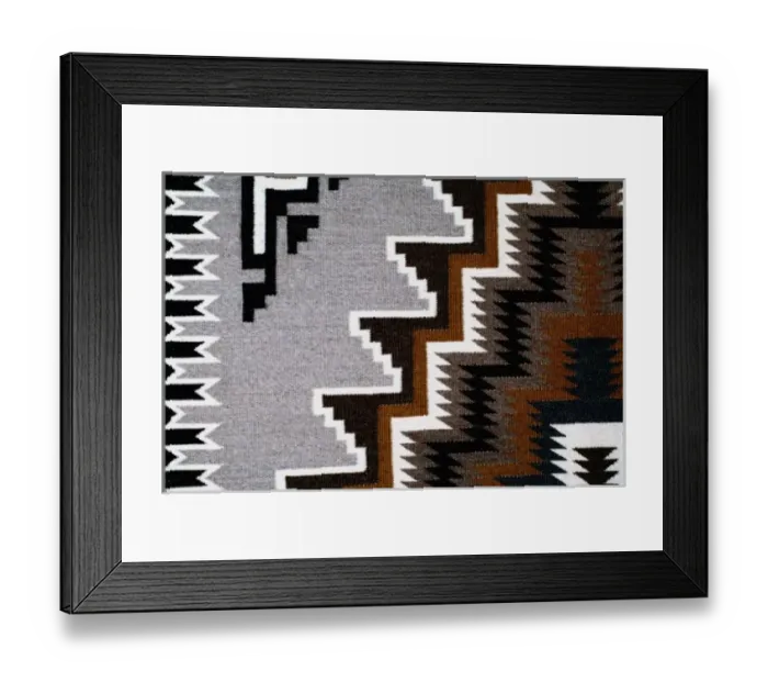 Framed Print : Southwest, American Indian art & handicrafts. Traditional Navajo blanket, Two Grey-Hills pattern Framed Print : Southwest, American Indian art & handicrafts. Traditional Navajo blanket, Two Grey-Hills pattern